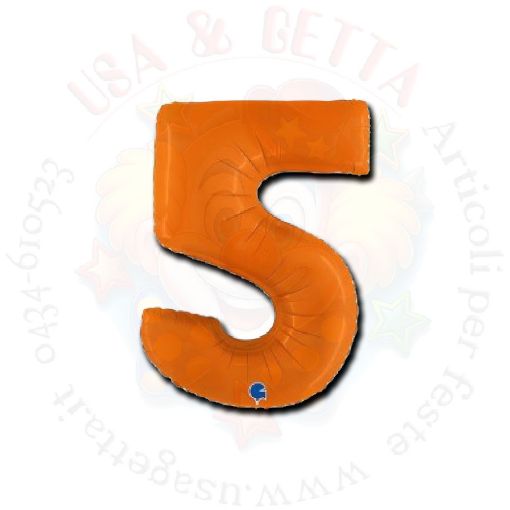 Immagine di Pallone numero 5 pastello arancione 102cm 1pz
