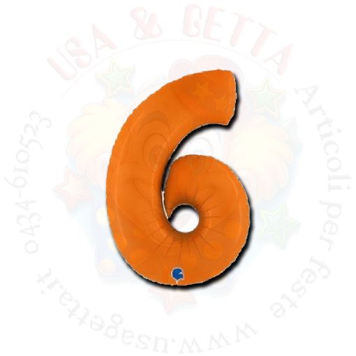 Immagine di Pallone numero 6 pastello arancione 102cm 1pz