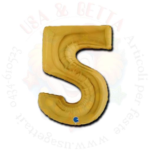 Immagine di Pallone numero 5 oro 35cm 1pz
